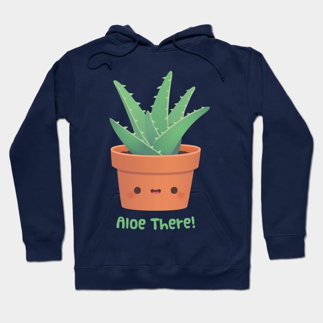 Cute Aloe Vera Aloe There Pun Greeting Hoodie by rustydoodle